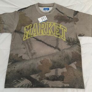 Market Men’s Medium Golden Arc Logo Graphic Camo T Shirt